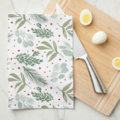 Winter Wasserfarbe Rustikale Urlaubgarten Pinienwa Geschirrtuch (Viertel Falte)