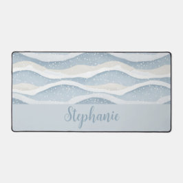 Winter-Wasserfarbe-Schneefall-Welle Personalisiert Schreibtischunterlage