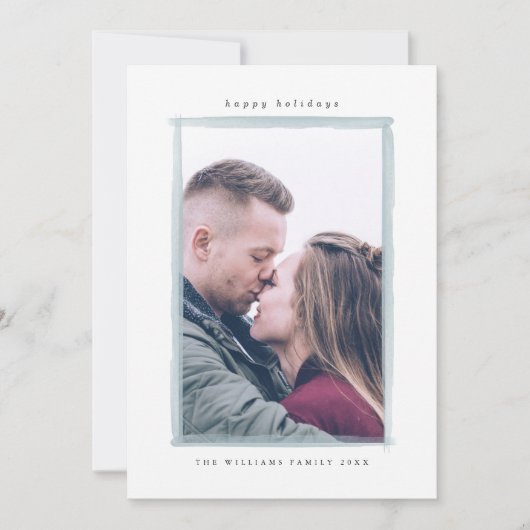 Winter Wasserfarbe Stroke Weihnachtsfotos Karten (Vorderseite)