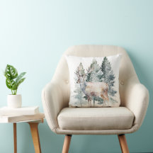 Winter-Wasserfarbe-Waldhirsch