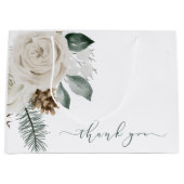 Winter Wasserfarben Floral Vielen Dank, dass Sie e Große Geschenktüte (Vorderseite)