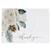 Winter Wasserfarben Floral Vielen Dank, dass Sie e Große Geschenktüte (Rückseite)