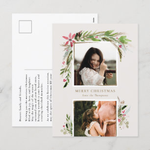 Winter-Wasserfarben-Grüße auf der Festtagskarte Feiertagspostkarte