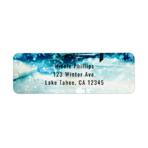 Winter-Wasserfarben-Schneewald-Tannen-Hochzeit