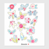 Winter-Wasserfarben-Sprigs und Foliensticker Aufkleber (Blatt)