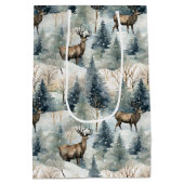 Winter-Wasserfarben-Waldhirsche (1) Mittlere Geschenktüte (Rückseite)