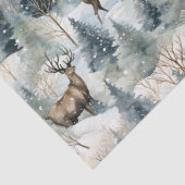 Winter-Wasserfarben-Waldhirsche (1) Seidenpapier (Detail)