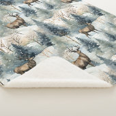 Winter-Wasserfarben-Waldhirsche (1) Sherpadecke (3/4)