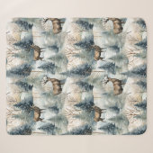 Winter-Wasserfarben-Waldhirsche (1) Sherpadecke (Vorderseite (Horizontal))