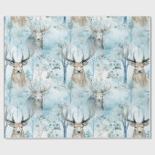 Winter-Wasserfarben-Waldhirsche (2) Geschenkpapier (Flach)