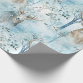 Winter-Wasserfarben-Waldhirsche (2) Geschenkpapier (Ecke)