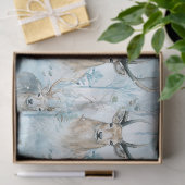 Winter-Wasserfarben-Waldhirsche (2) Seidenpapier (Geschenk)