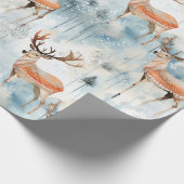 Winter-Wasserfarben-Waldhirsche (3) Geschenkpapier (Ecke)