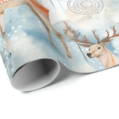 Winter-Wasserfarben-Waldhirsche (3) Geschenkpapier (Rolleneckpunkt)