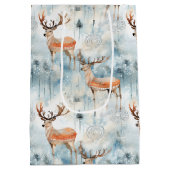 Winter-Wasserfarben-Waldhirsche (3) Mittlere Geschenktüte (Rückseite)