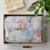 Winter-Wasserfarben-Waldhirsche (3) Seidenpapier (Geschenk)