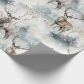 Winter-Wasserfarben-Waldhirsche (4) Geschenkpapier (Ecke)