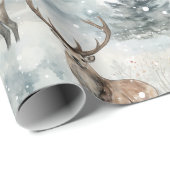 Winter-Wasserfarben-Waldhirsche (4) Geschenkpapier (Rolleneckpunkt)