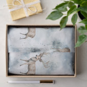 Winter-Wasserfarben-Waldhirsche (5) Seidenpapier (Geschenk)