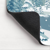 Winter Wasserfarbengebirge Landschaft Mousepad (Ecke)