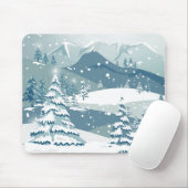 Winter Wasserfarbengebirge Landschaft Mousepad (Mit Mouse)