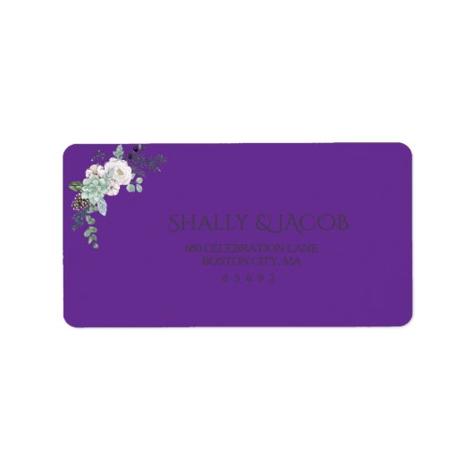 Winter-Wasserfarbenhochzeit Adressaufkleber (Vorne)