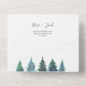 Winter-Wasserfarbenhochzeit All In One Einladung (Rückseite)