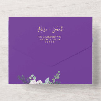 Winter-Wasserfarbenhochzeit All In One Einladung