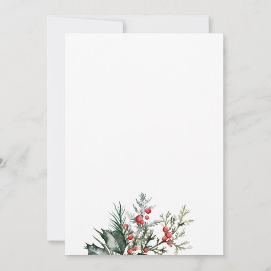 Winter-Wasserfarbenhochzeit Einladung (Rückseite)