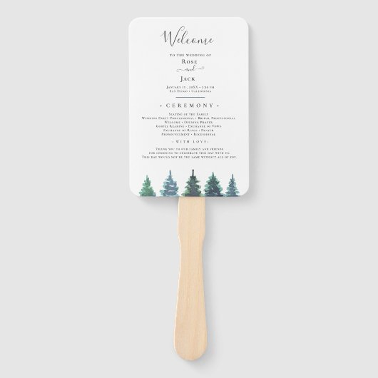 Winter-Wasserfarbenhochzeit Fächer (Vorderseite)