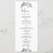 Winter-Wasserfarbenhochzeit Menükarte (Vorderseite)