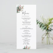 Winter-Wasserfarbenhochzeit Menükarte (Stehend Vorderseite)