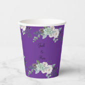 Winter-Wasserfarbenhochzeit Pappbecher (Vorderseite)