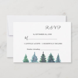 Winter-Wasserfarbenhochzeit RSVP Karte