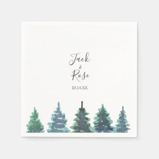 Winter-Wasserfarbenhochzeit Serviette