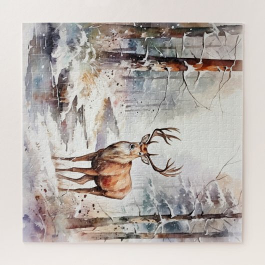 Winter Wasserfarbenpuzzle Puzzle (Horizontal)