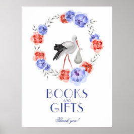 Winter WasserfarbenStorchbücher und Geschenksäulen Poster