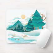 Winter Wasserfarbenwelt Mousepad (Mit Mouse)