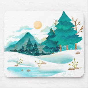 Winter Wasserfarbenwelt Mousepad