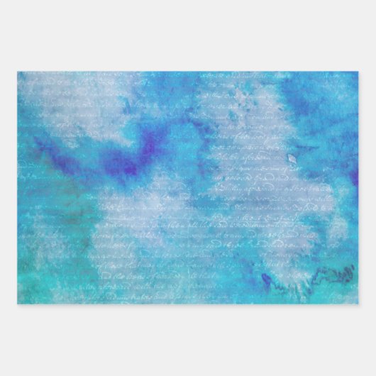 Winter Water Color Wrapper Geschenkpapier Set (Vorderseite)