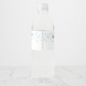 Winter Water Flasche Labels Blue Silver Snowflakes Wasserflaschenetikett (Rückseite)