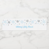 Winter Water Flasche Labels Blue Silver Snowflakes Wasserflaschenetikett (Einzelnes Label)