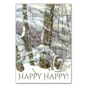 Winter Watercol Malerei Tischnummer