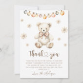 Winter Watercolor Bear Baby Dusche Danke Karte (Vorderseite)