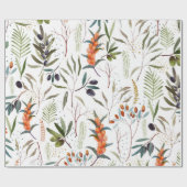 Winter Watercolor Berries Muster Geschenkpapier (Flach)