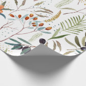 Winter Watercolor Berries Muster Geschenkpapier (Ecke)