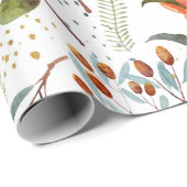 Winter Watercolor Berries Muster Geschenkpapier (Rolleneckpunkt)