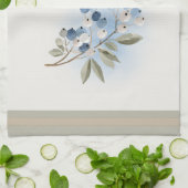 Winter Watercolor Blue Berry Botanical Geschirrtuch (Gefaltet)