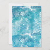 Winter Watercolor Blue Floral Baby Dusche (Rückseite)