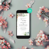 Winter Watercolor Floral Wedding Party Einladung